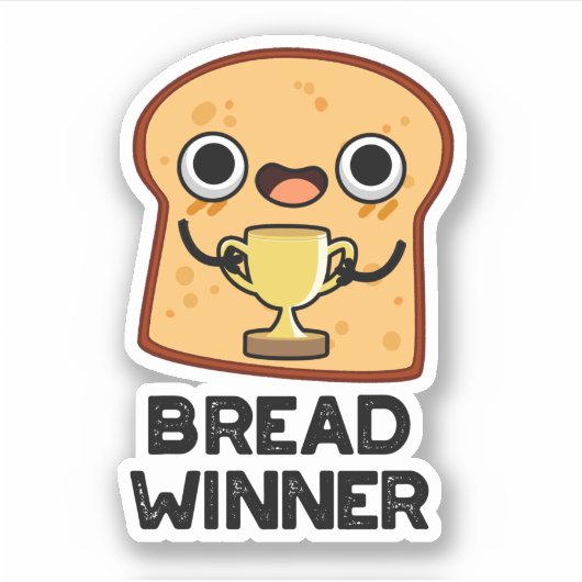 Bread Winner Funny Food Pun Sticker (Voorkant)