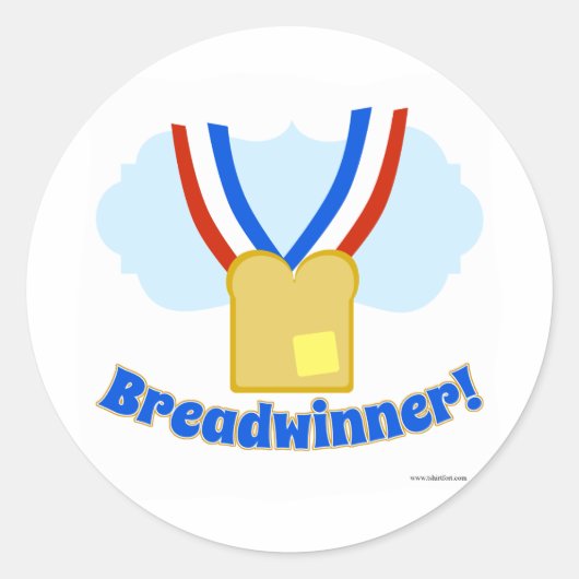 Breadwinner Medaille Ronde Sticker (Voorkant)