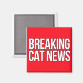 Break Cat News magnet Magneet (Voorkant / Achterkant)