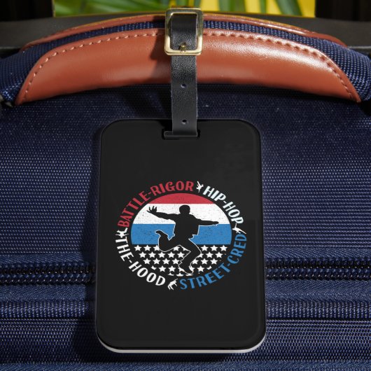 Break Dance Breakdancing Hip-Hop Jongen Bagagelabel (Voorkant Insitu 2)