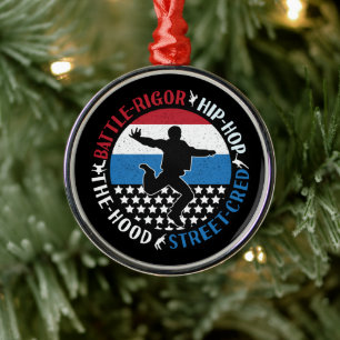 Break Dance Breakdancing Hip-Hop Jongen Metalen Ornament