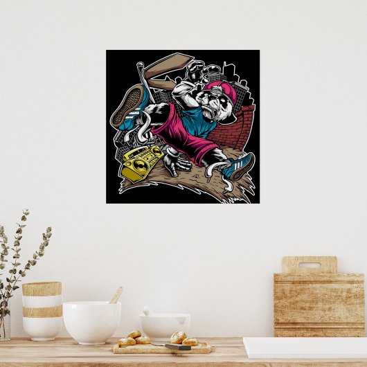 Break Dance | Cute Panda Lover Poster (Keuken)