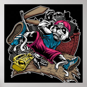 Break Dance Cute Panda Lover Poster