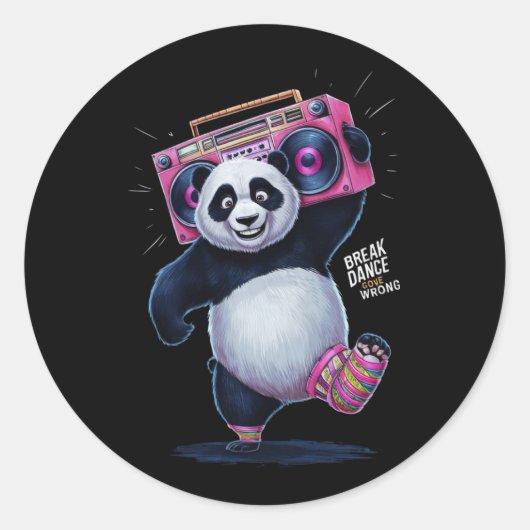 'BREAK DANCE' en 'GONE FOUT Ronde Sticker (Voorkant)