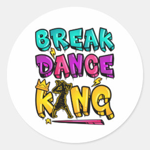 Break Dance King Ronde Sticker