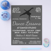 Break Dancer Silhouette, Dance Lesson Adverteren Flyer (Enkel)