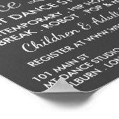 Break Dancer Silhouette, Dance Lesson Adverteren Poster (Hoek)