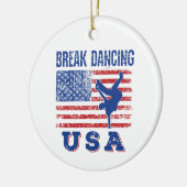 Break Dancing USA Keramisch Ornament (Links)