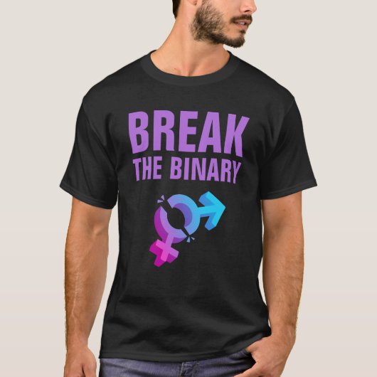 BREAK DE BINAIRE GENDERIdentiteit T-shirt (Voorkant)