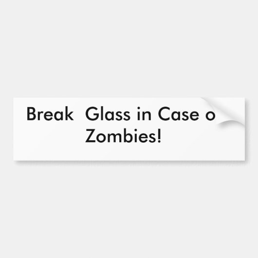 Break Glass in Hoesje Zombies! sticker (Voorkant)