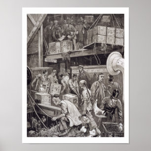 Break in het schip van een theeschip in Londen Poster