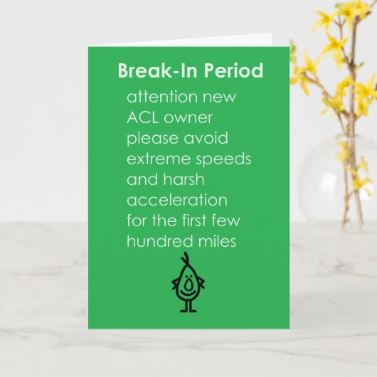 Break-in periode Een grappig ACL Reconstructiegedi Kaart (Gele Bloem)