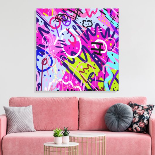 Break Out Star: Abstracte kunst Canvas Afdruk (Insitu (Woonkamer))