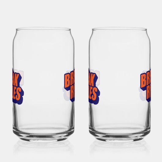 "Break The Rules" Edgy Rebel Quote Blikvorm Glas (Rechts)