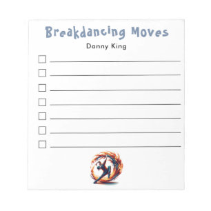 Breakdance gepersonaliseerd om te doen lijst notitieblok