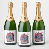 Breakdance Meow – Urban Graffiti Kattendans Sparkling Wijnetiket (Flessen)