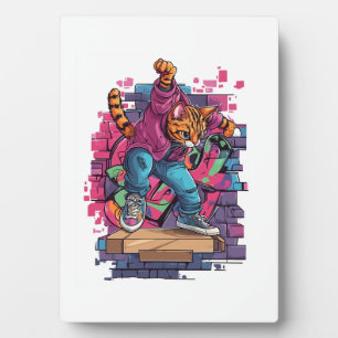 Breakdance Meow � Urbane Graffiti Kattendans Fotoplaat