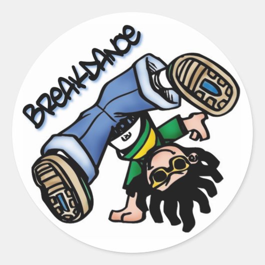 Breakdance-stickers Ronde Sticker (Voorkant)