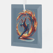 Breakdance straatbrand met stedelijke energie glas ornament (Voorkant links)