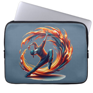 Breakdance straatbrand met stedelijke energie laptop sleeve