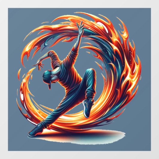 Breakdance straatbrand met stedelijke energie raamsticker (Vel)