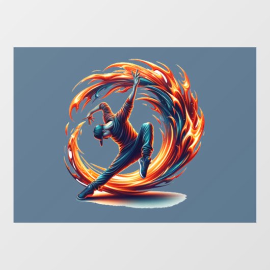 Breakdance straatbrand met stedelijke energie raamsticker (Vel)