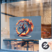 Breakdance straatbrand met stedelijke energie raamsticker (Cafe Raam)