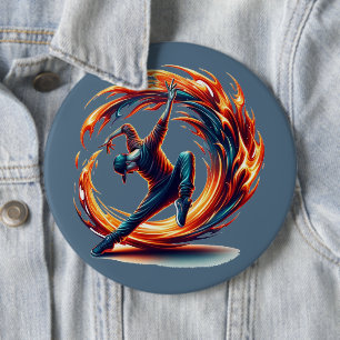 Breakdance straatbrand met stedelijke energie ronde button 6,0 cm