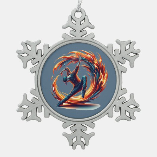 Breakdance straatbrand met stedelijke energie tin sneeuwvlok ornament (Voorkant)