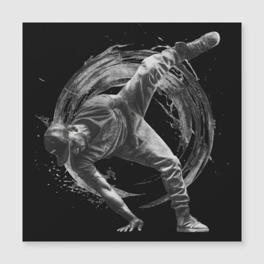 Breakdance Urban Style Monochrome Motion Art (Voorkant)