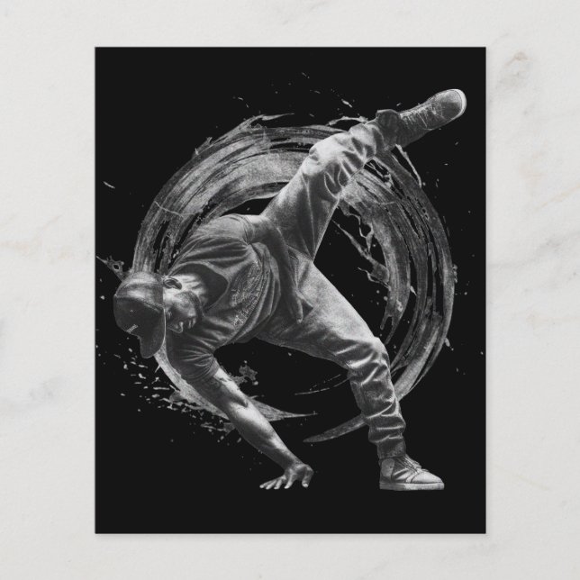 Breakdance Urban Style Monochrome Motion Art (Voorkant)