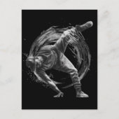 Breakdance Urban Style Monochrome Motion Art Briefkaart (Voorkant)
