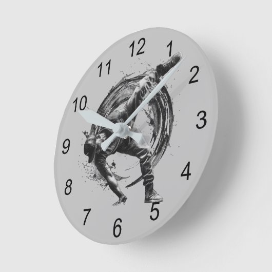 Breakdance Urban Style Monochrome Motion Art Ronde Klok (Hoek)