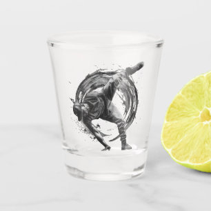 Breakdance Urban Style Monochrome Motion Art Shot Glas