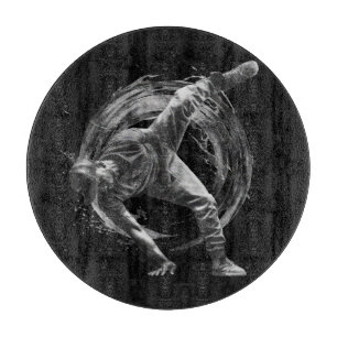 Breakdance Urban Style Monochrome Motion Art Snijplank