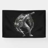 Breakdance Urban Style Monochrome Motion Art Spandoek (Horizontaal)