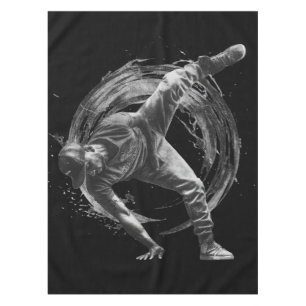 Breakdance Urban Style Monochrome Motion Art Tafelkleed