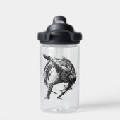 Breakdance Urban Style Monochrome Motion Art Waterfles (Achterkant)