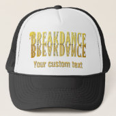 Breakdance zwart geel trucker pet (Voorkant)
