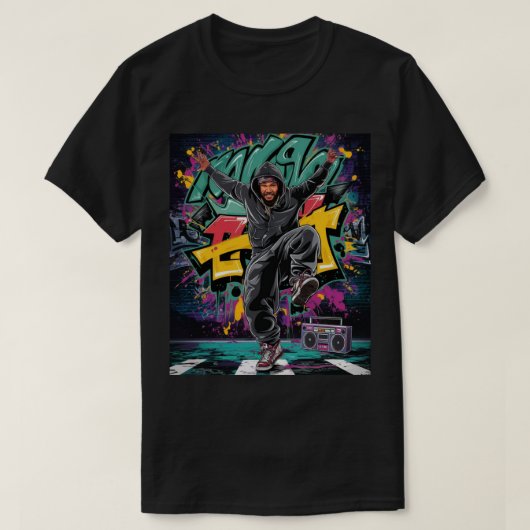 Breakdancer en Boombox T-shirt (Design voorkant)