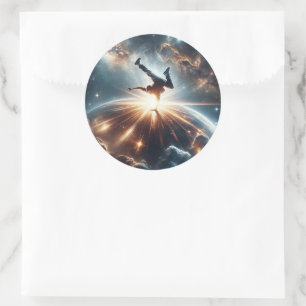 Breakdancer in actie, Ai, Actie in de Galaxy Ronde Sticker