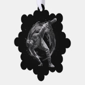 Breakdancer in actie, in inktspatterstijl ornament kaart (Links)