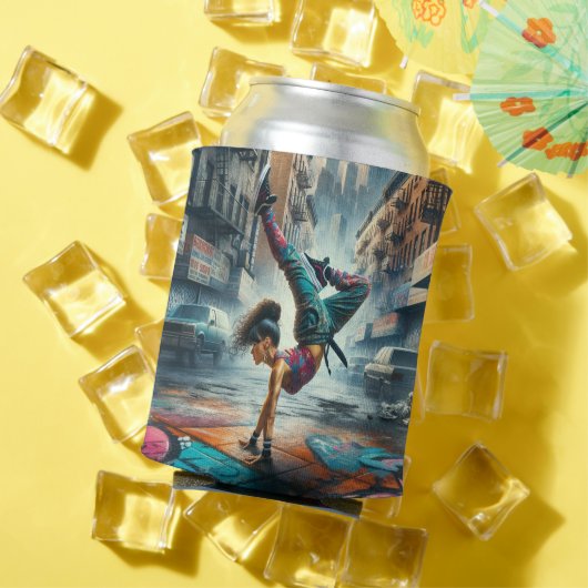 Breakdancer Vrouwen in actie New York silhouet Blikjeskoeler (Insitu Zomer)