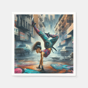 Breakdancer Vrouwen in actie New York silhouet Servet