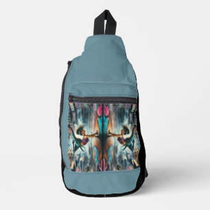 Breakdancer Vrouwen in actie New York silhouet Sling Bag