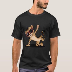 Breakdancing Cartoon Cheetah met Zonnebril Wilde K T-shirt