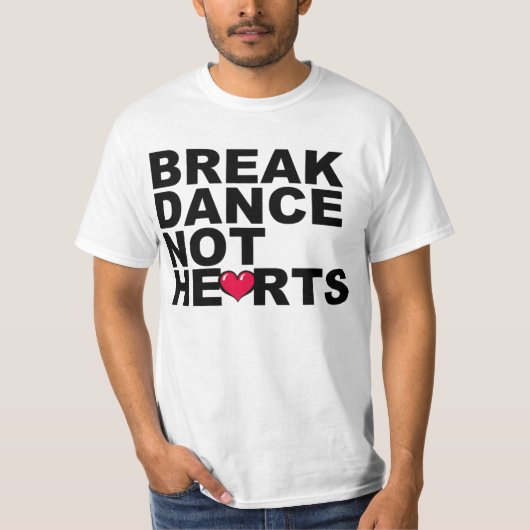 Breakdans, geen harten t-shirt (Voorkant)