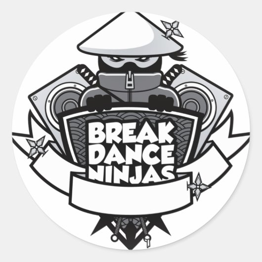 Breakdansen Ninja Crest Japanse stijl Ronde Sticker (Voorkant)