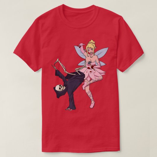 Breakdansen Reaper Skeleton Scary Tooth Fairy Hal T-shirt (Design voorkant)