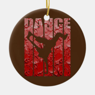 Breakdansende dans Red Hip Hop Graffiti Art Keramisch Ornament